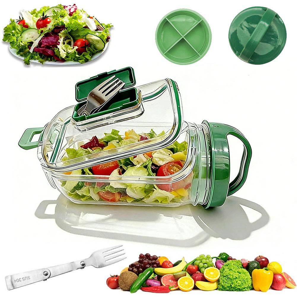 Meal Prep Containers - Portable Salad Container Jar with Fork
