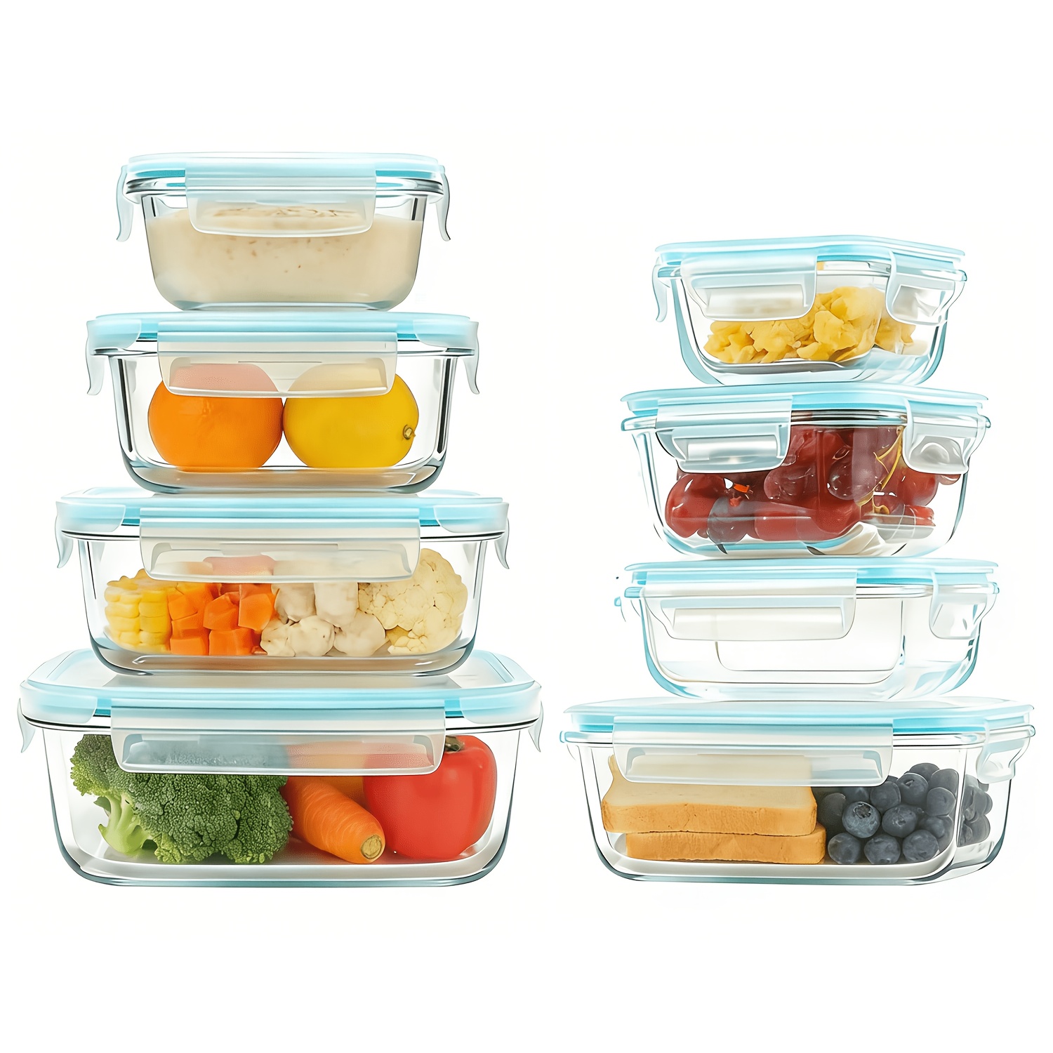 Meal Prep Containers - Premium Glass Food Storage Containers, Airtight