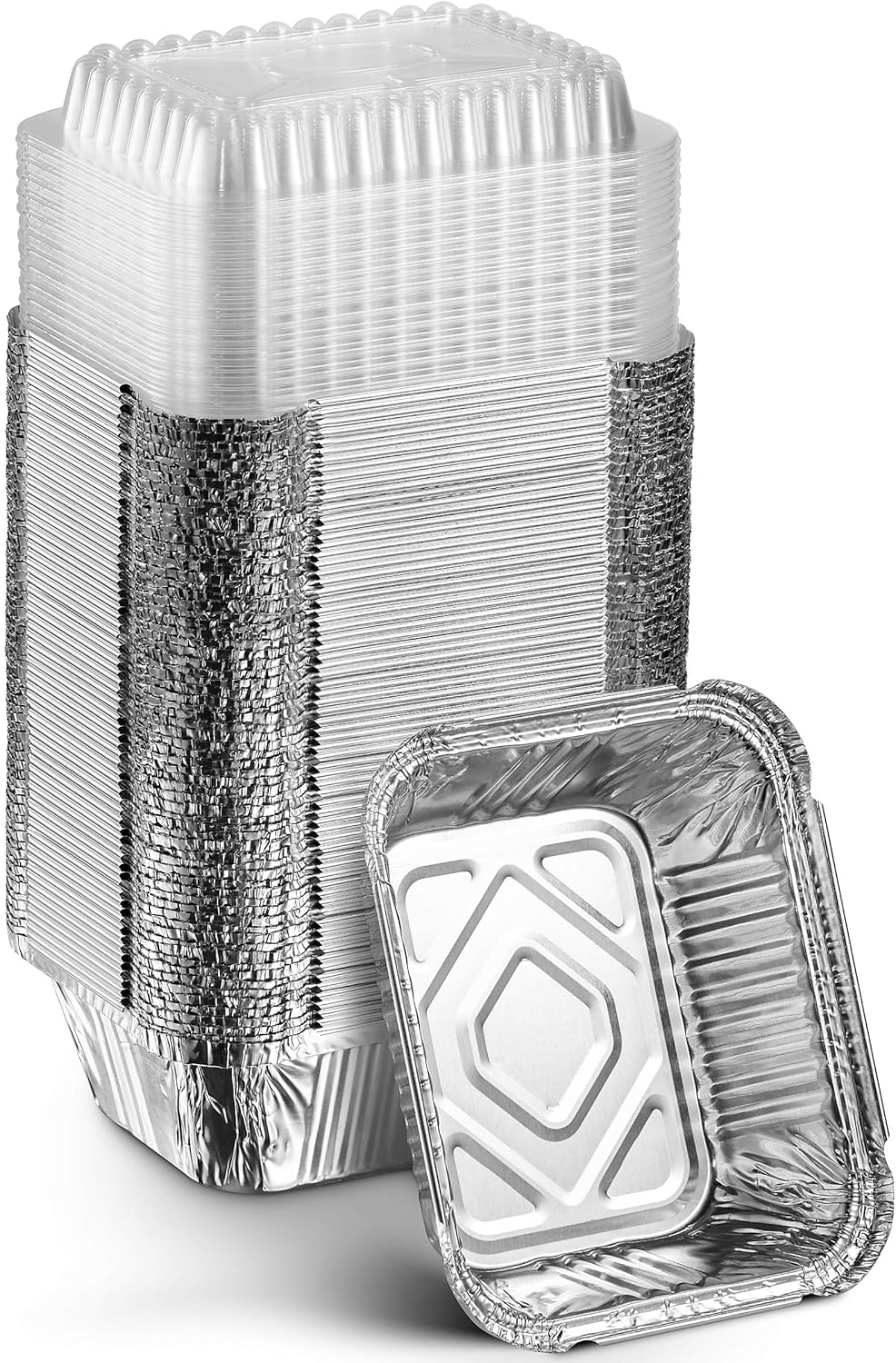 Meal Prep Containers - Disposable Takeout Pans with Clear Lids,