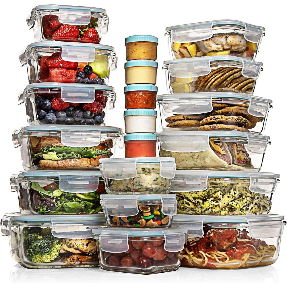 Meal Prep Containers - Pc Set Glass Food Storage Containers