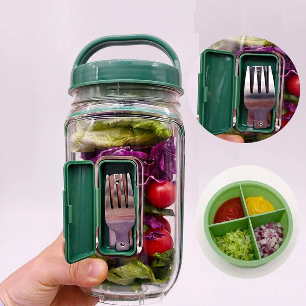 Portable Salad Container Jar w – Meal Prep Containers recenzja i cena