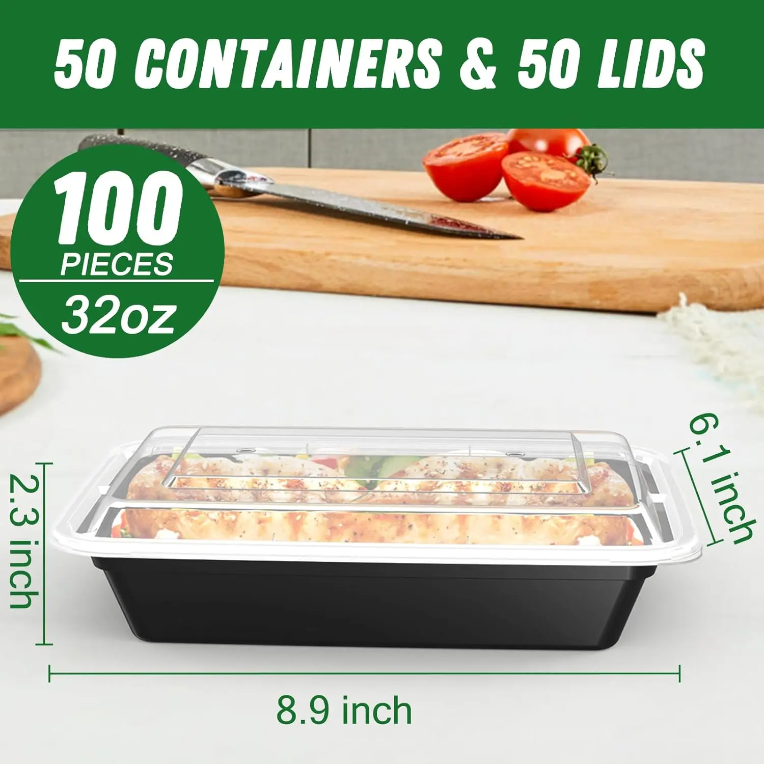 50 Pack (100-Piece) 32 oz Meal – Meal Prep Containers recenzja i cena