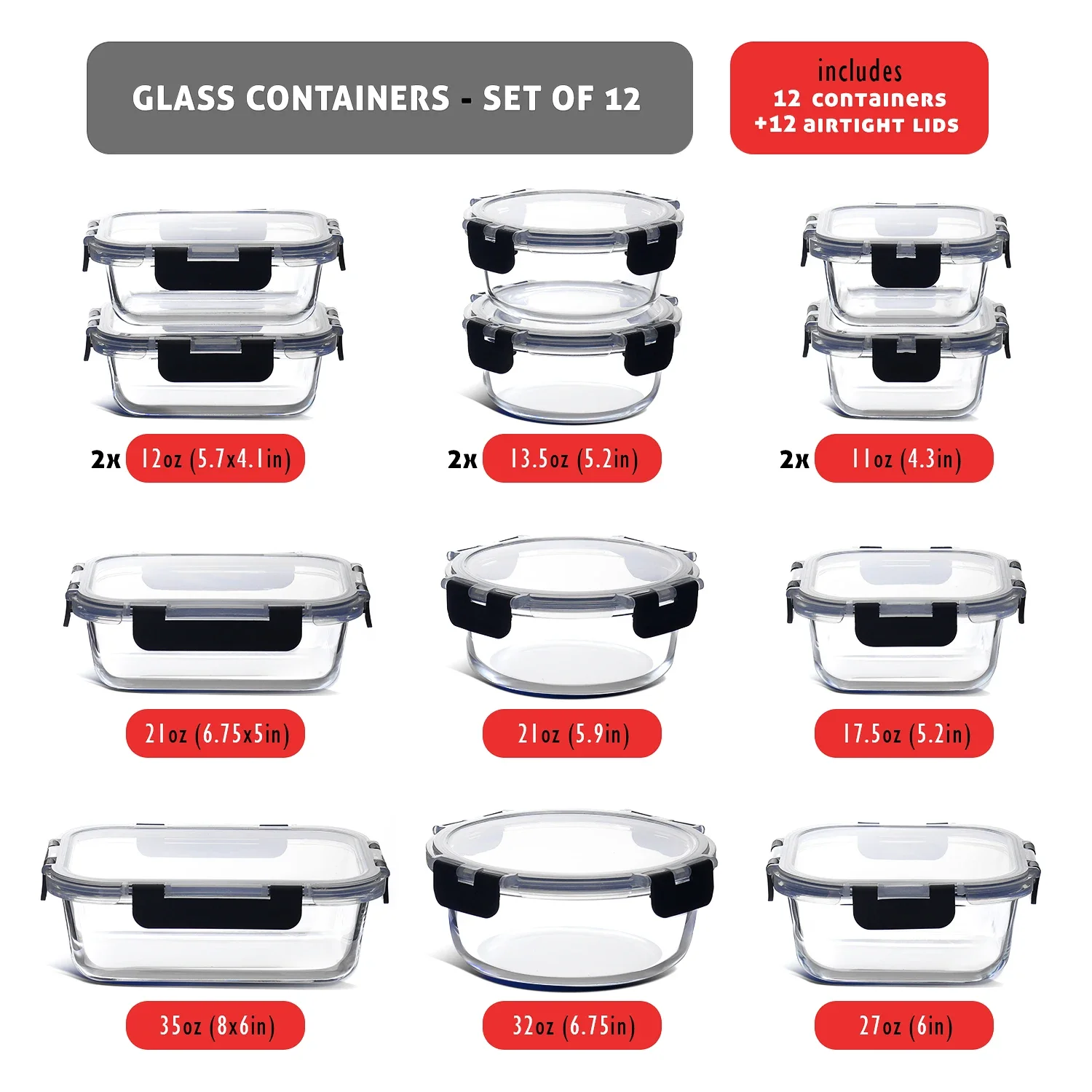Glass Food Storage Containers  – Meal Prep Containers recenzja i cena