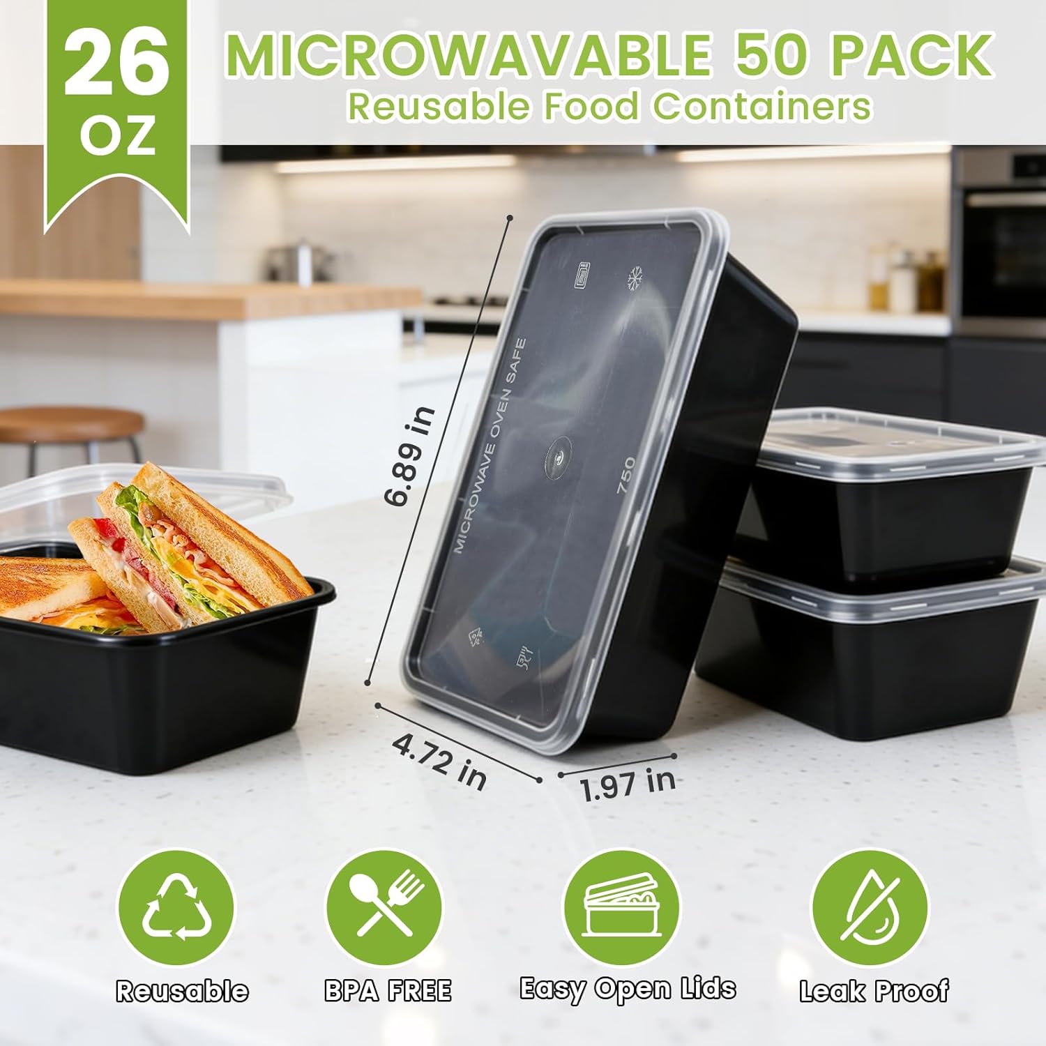 50-Pack Meal Prep Containers,  – Meal Prep Healthy Lunch recenzja i cena