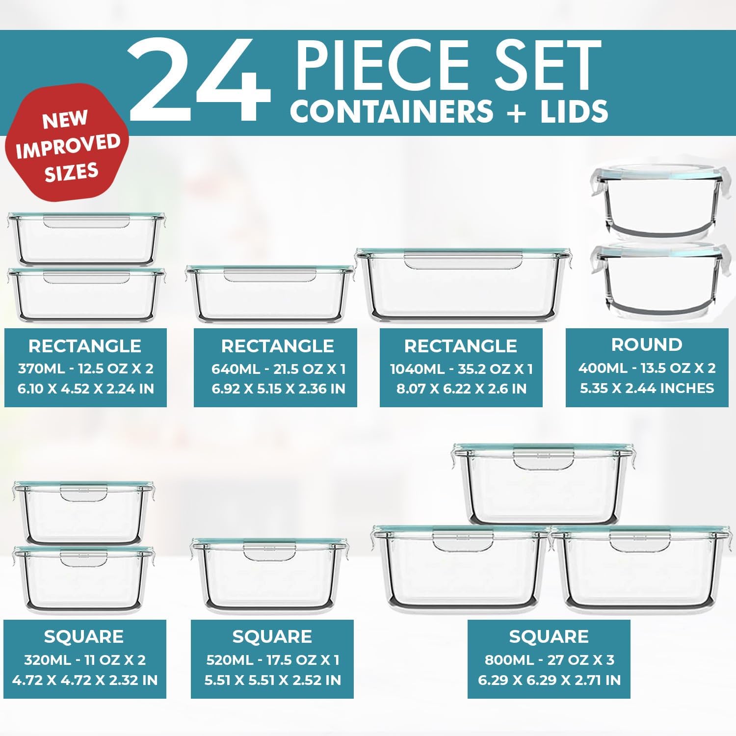 24 Pc Airtight Glass Food Stor – Meal Prep Containers recenzja i cena